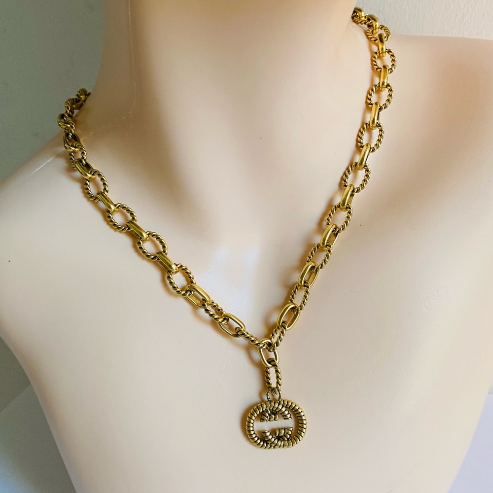 Auth Gucci Necklace GG Logo 18” SOLD